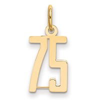14K Yellow Gold Small Elongated Number 75 Charm view 1