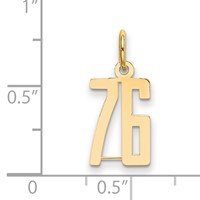 14K Yellow Gold Small Elongated Number 76 Charm view 2