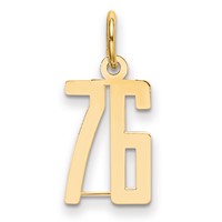 14K Yellow Gold Small Elongated Number 76 Charm view 1