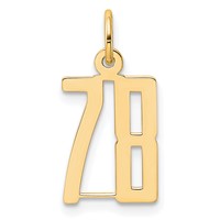 14K Yellow Gold Small Elongated Number 78 Charm view 1