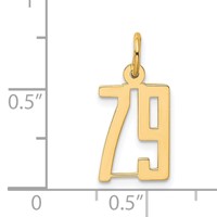 14K Yellow Gold Small Elongated Number 79 Charm view 3