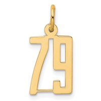 14K Yellow Gold Small Elongated Number 79 Charm view 1