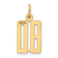 14K Small Elongated Number 80 Charm view 3