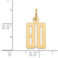14K Small Elongated Number 80 Charm view 4