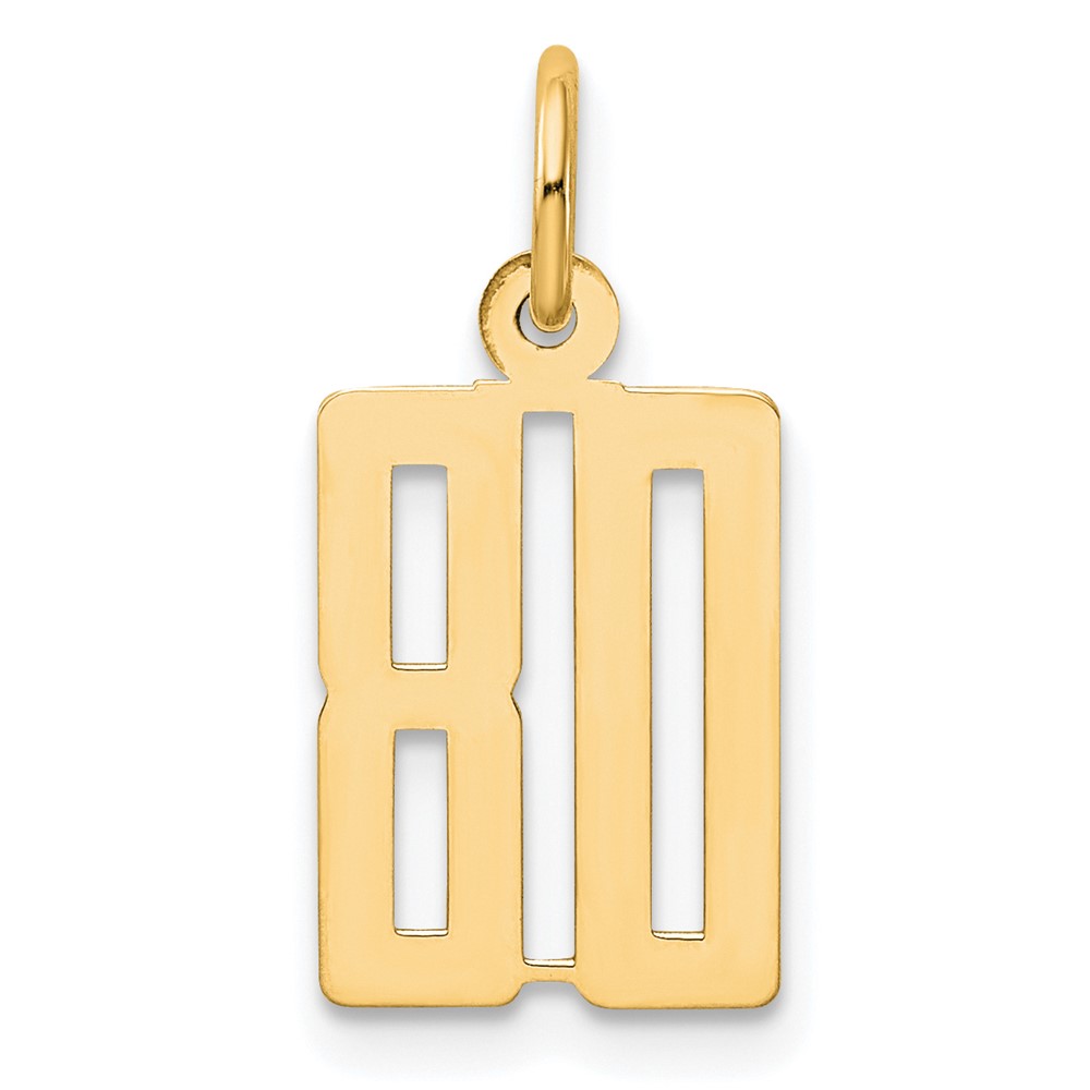 14K Small Elongated Number 80 Charm