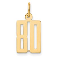 14K Small Elongated Number 80 Charm view 1