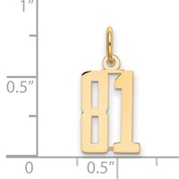 14K Small Elongated Number 81 Charm view 3