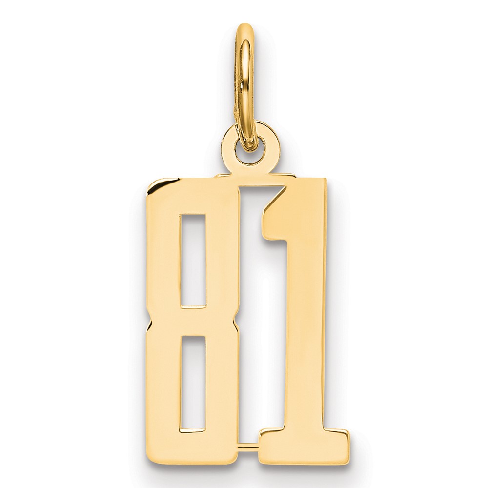 14K Small Elongated Number 81 Charm