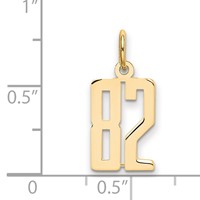 14K Small Elongated Number 82 Charm view 2