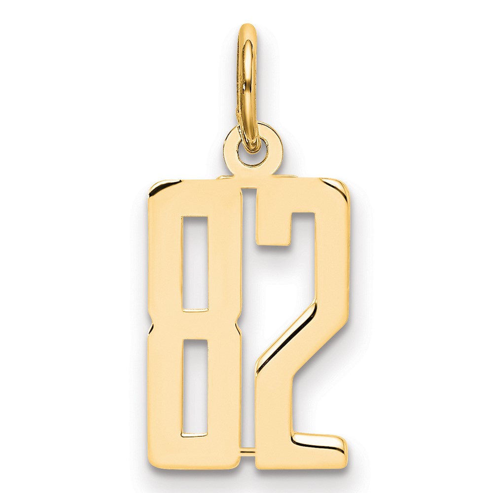 14K Small Elongated Number 82 Charm