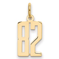 14K Small Elongated Number 82 Charm view 1