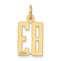14K Yellow Gold Small Elongated Number 83 Charm view 3