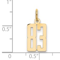 14K Yellow Gold Small Elongated Number 83 Charm view 4