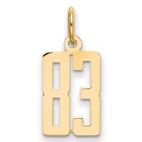 14K Yellow Gold Small Elongated Number 83 Charm view 1
