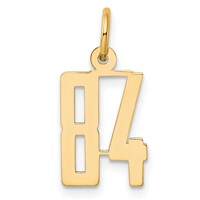 14K Yellow Gold Small Elongated Number 84 Charm view 1