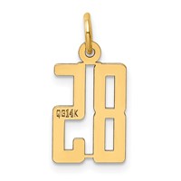 14K Yellow Gold Small Elongated Number 85 Charm view 3
