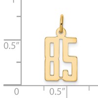 14K Yellow Gold Small Elongated Number 85 Charm view 4