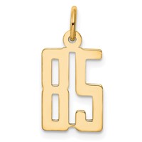 14K Yellow Gold Small Elongated Number 85 Charm view 1