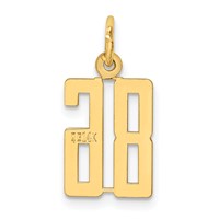 14K Yellow Gold Small Elongated Number 86 Charm view 3