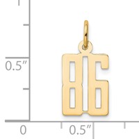 14K Yellow Gold Small Elongated Number 86 Charm view 4