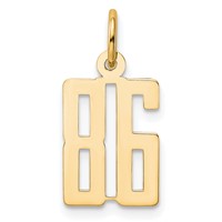 14K Yellow Gold Small Elongated Number 86 Charm view 1