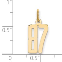 14K Yellow Gold Small Elongated Number 87 Charm view 3