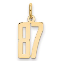 14K Yellow Gold Small Elongated Number 87 Charm view 1