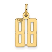 14K Yellow Gold Small Elongated Number 88 Charm view 3