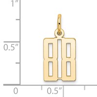 14K Yellow Gold Small Elongated Number 88 Charm view 4