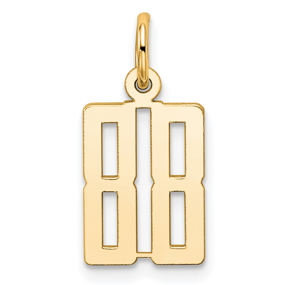 14K Yellow Gold Small Elongated Number 88 Charm