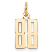 14K Yellow Gold Small Elongated Number 88 Charm view 1