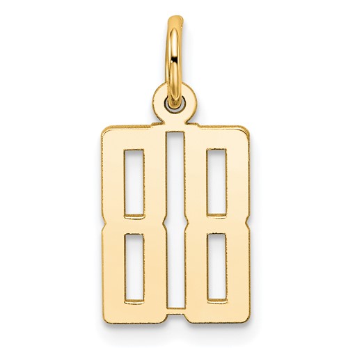 14K Yellow Gold Small Elongated Number 88 Charm