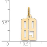 14K Yellow Gold Small Elongated Number 89 Charm view 2