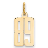 14K Yellow Gold Small Elongated Number 89 Charm view 1