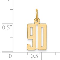 14K Yellow Gold Small Elongated Number 90 Charm view 2