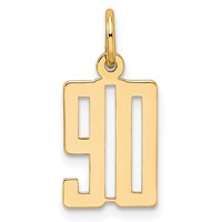 14K Yellow Gold Small Elongated Number 90 Charm view 1