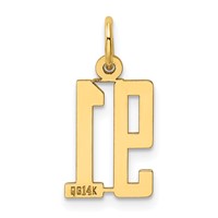 14K Yellow Gold Small Elongated Number 91 Charm view 3