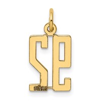 14K Small Elongated Number 92 Charm view 3