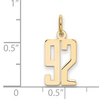 14K Small Elongated Number 92 Charm view 4