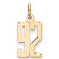 14K Small Elongated Number 92 Charm view 1