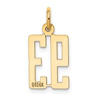 14K Small Elongated Number 93 Charm view 3