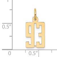 14K Small Elongated Number 93 Charm view 4