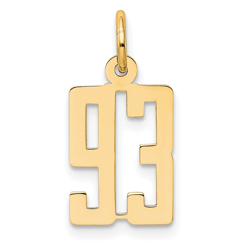 14K Small Elongated Number 93 Charm