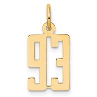 14K Small Elongated Number 93 Charm view 1