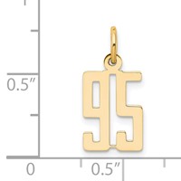 14K Yellow Gold Small Elongated Number 95 Charm view 4