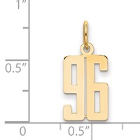 14K Yellow Gold Small Elongated Number 96 Charm view 4