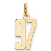 14K Yellow Gold Small Elongated Number 97 Charm view 1