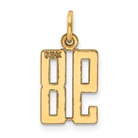 14K Yellow Gold Small Elongated Number 98 Charm view 3
