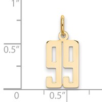 14K Yellow Gold Small Elongated Number 99 Charm view 2