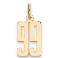 14K Yellow Gold Small Elongated Number 99 Charm view 1